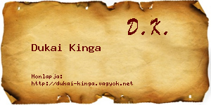 Dukai Kinga névjegykártya
