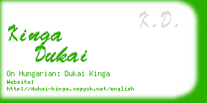 kinga dukai business card